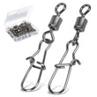 DONQL 10/20/50pcs Fishing Connector Swivels 12#-2/0# Interlock Pin Snap Rolling Swivel For Fishhook Lure Fishing Accessories