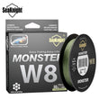 SeaKnight MONSTER W8 Fishing Line 150M 300M 500M 8 Strands Braided Fishing Line Multifilament PE Line 15 20 30 40 50 80 100LB