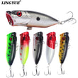 Hot 1pcs Fishing Lures 6.5cm/12g Topwater Popper Bait 5 Color Hard Bait Artificial Wobblers Plastic Fishing Tackle With 6# Hooks