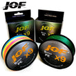 JOF X9 500M 300M 100M Braided Fishing Line 9 Strands MultiColor Multifilament Saltwater PE Line 20 24 35 40 50 65 80LB